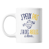 Mug Abeilles apiculture j'peux pas Blanc - Planetee