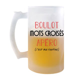 Chope de Bière Mots Croisés C'est ma Routine - Planetee
