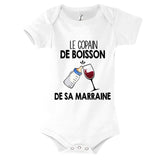 Body bébé Le copain de boisson de sa marraine Vin - Planetee