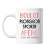 Mug Plongeon Sportif C'est ma Routine Blanc - Planetee