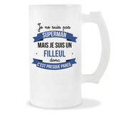 Chope de bière Filleul Superman - Planetee
