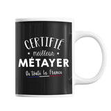 Mug Homme Métayer Meilleur de France | Tasse Noire métier - Planetee