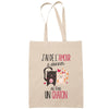 Sac Tote Bag chaton amour beige - Planetee