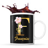 Mug noir Françoise Lettre Fleur - Planetee