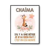 Affiche Chaïma Cou Monté Girafe - Planetee