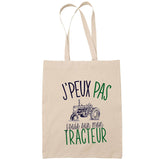 Sac Tote Bag J'peux pas Tracteur beige - Planetee