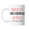 Mug Crochetage C'est ma Routine Blanc - Planetee
