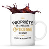 Mug blanc Propriété de la Meilleure Opticienne - Planetee