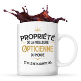 Mug blanc Propriété de la Meilleure Opticienne - Planetee