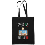 Sac Tote Bag Italien Je peux pas Noir - Planetee