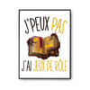 Affiche Jeux de rôle j'peux pas Blanc Premium - Planetee