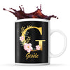 Mug noir Gisèle Lettre Fleur - Planetee