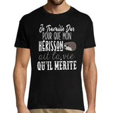 T-shirt Homme Hérisson | Je travaille dur - Planetee