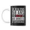 Mug 58 Ans Expérience Noir - Planetee