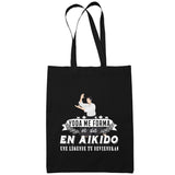 Sac Tote Bag Aikido Légende tu deviendras Noir - Planetee