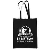 Sac Tote Bag Biathlon Légende tu deviendras Noir - Planetee