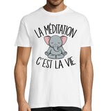 T-shirt homme méditation éléphant c'est la vie - Planetee