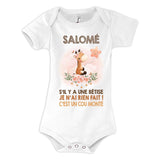 Body bébé Salomé Cou Monté Girafe - Planetee