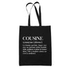 Tote Bag Noir Définition Cousine - Planetee