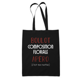 Sac Tote Bag Composition Florale C'est ma Routine - Planetee
