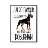 Affiche Amour à donner Doberman - Planetee