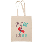 Sac Tote Bag J'peux pas Véto beige - Planetee