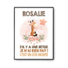 Affiche Rosalie Cou Monté Girafe - Planetee