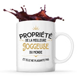 Mug blanc Propriété de la Meilleure Joggeuse - Planetee