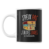 Mug Restauration de livres j'peux pas Noir - Planetee