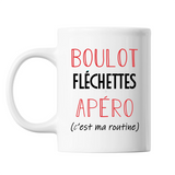 Mug Fléchettes C'est ma Routine Blanc - Planetee