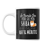 Mug Shiba Je travaille dur - Planetee