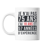 Mug 75 Ans Expérience Blanc - Planetee