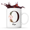 Mug Blanc Odile Lettre Fleur - Planetee