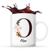Mug Blanc Odile Lettre Fleur - Planetee