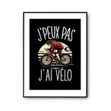 Affiche Cyclisme vélo j'peux pas Noir - Planetee