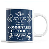 Tasse Noël Commissaire de Police femme Bleu - Planetee