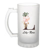 Chope de bière Lily-Rose Lettre Fleur - Planetee