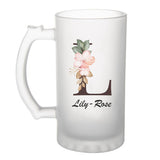 Chope de bière Lily-Rose Lettre Fleur - Planetee