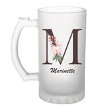 Chope de bière Marinette Lettre Fleur - Planetee