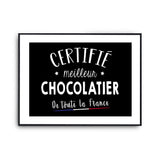 Affiche Chocolatier Homme Meilleur de France Métier - Planetee