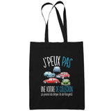 Sac Tote Bag Voiture De Collection Je peux pas Noir - Planetee