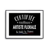 Affiche Artiste florale Femme Métier Meilleure de France - Planetee