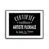 Affiche Artiste florale Femme Métier Meilleure de France - Planetee