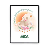 Affiche Mia Adorable bébé quand je dors Lapin - Planetee