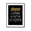 Affiche Jéremy prénom mythe légende Jaune - Planetee