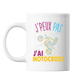 Mug Motocross j'peux pas Blanc - Planetee