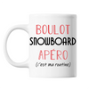 Mug Snowboard C'est ma Routine Blanc - Planetee