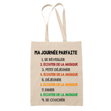 Tote Bag Ecouter de la Musique Journée Parfaite - Planetee