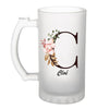 Chope de bière Cloé Lettre Fleur - Planetee