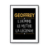 Affiche Geoffrey prénom mythe légende Jaune - Planetee